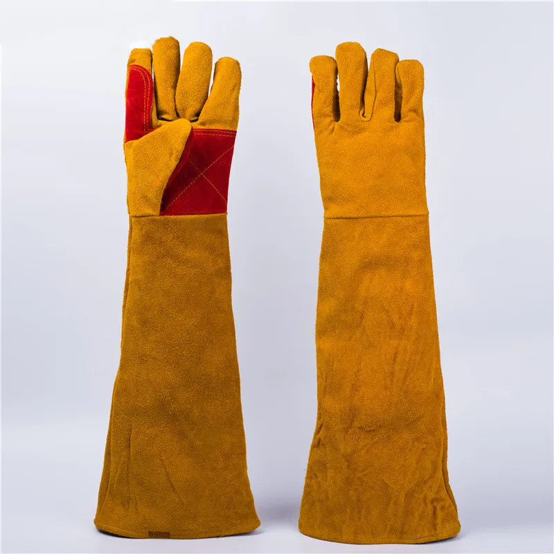 One Pair Fireproof Durable  Leather Welder Gloves Anti-Heat Safety Work Gloves f - £130.06 GBP
