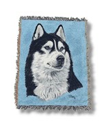 Vintage Siberian Husky Dog Tapestry Throw Blanket 47x59 Linda Picken - $35.95