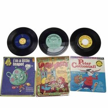 Lot of 6 Vintage Children&#39;s Songs 45 RPM Records 7&quot; Peter Cottontail Muffin Man - £9.12 GBP