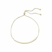 14K Yellow Gold Plated 2mm Wide Bar Friendship Bolo Bracelet 925 Sterling Silver - £84.22 GBP