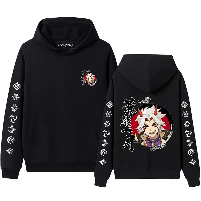 Hot Sale Genshin Impact Hoodie Game Arataki Itto Graphic Oversized Casual Cool A - £69.18 GBP
