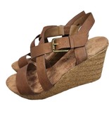 Dominique Nicole Womens Sandals 10 Strappy Chunky Wedges Platform Brown ... - £15.48 GBP