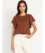 NWT! Women&#39;s Juniors Old Navy Cutwork-Sleeve Mixed Fabric Top Rust Size ... - $376.14 MXN