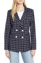 HALOGEN® double breasted check blazer Sz XS Navy - $79.00