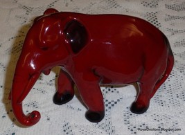 Antique Royal Doulton Flambe Elephant Trunk Down 4H Christmas Gift *ULTRA RARE* - £1,532.14 GBP
