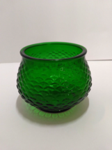 Vintage E O Brody Pot Bowl Vase - Fish Scale Textured Emerald Green Glass - $15.92