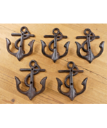 5 Cast Iron Anchor Coat Hooks Nautical Boat Coat Hat Beach Hook Rustic B... - $27.99