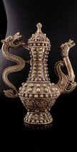 Vintage signed Chinese dragon teapot- 8 sacred Buddhist symbols - Mythical bronz - £259.74 GBP