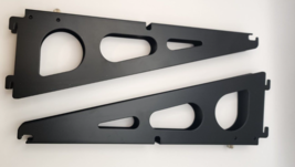 4 -Black Metal Shelf Brackets, Double Track -12 &quot; long -4&quot; tall - 3/4&quot; Wide - £19.65 GBP