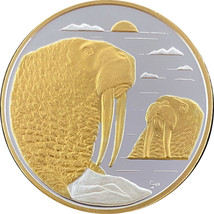 Alaska Mint Walrus Medallion Silver Gold Medallion Proof 1 Oz. - $119.55