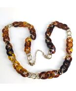 Vtg Premier Designs Margot Acrylic Tortoise Pattern Goldtone Links 36&quot; N... - $30.66 CAD
