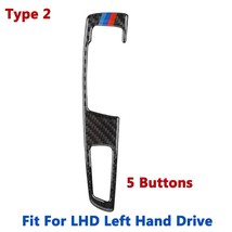 Real carbon fiber gear shift button panel trim sticker lhd rhd fit for bmw 5 series thumb200