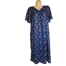 Vintage Anthony Richards House Dress MEDIUM MuMu Patio Dress Nightgown w/ Pocket - £9.82 GBP