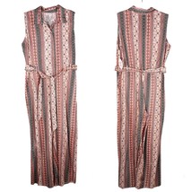 Harlow &amp; Rose Jumpsuit M Pockets Belted Sleeveless Coral Brown New - $47.40 CAD