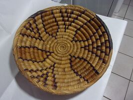 Vintage Native American Hopi Indian hand woven Basket 15" diameter 4" deep - $97.02