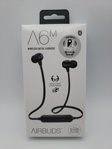 A6M AirBuds Bluetooth Wireless Metal  Earbuds w/ Athletic Ear Hooks 10 Hrs Play - £11.89 GBP