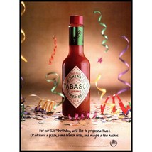 1993 Tabasco Pepper Sauce Vintage Print Ad Hot 125 Birthday Louisiana Wall Art - £8.24 GBP