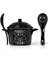 Alchemy Gothic Black Perfect Stew Bowl Lid Spoon Bone China Cat MW DW Sa... - £23.55 GBP