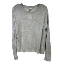 A New Day Womens Pullover Sweater Gray Space Dye Long Sleeve Scoop Neck Sheer S - £18.37 GBP