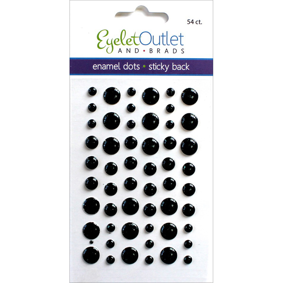 Eyelet Outlet Adhesive-Back Enamel Dots 54/Pkg-Glitter Black - $14.36