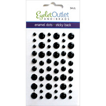 Eyelet Outlet Adhesive-Back Enamel Dots 54/Pkg-Glitter Black - £11.25 GBP