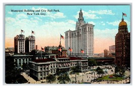 Municipal Building and City Hall Park New York City NY NYC UNP DB Postcard W14 - £3.11 GBP