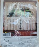 Sara Floral Lace Curtain Tier Matching Swag Pair 68&quot;x38&quot; White Lorraine ... - $33.94 CAD