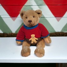 Vintage 1982 GUND 25” Tall Teddy Bear Jointed Plush with Wool Sweater GUC - £66.53 GBP