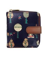 Women Printed Dark Navy Blue Vegan Leather square wallet Purse Batua Gif... - $616.20 MXN