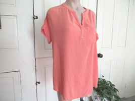 Beach Lunch Lounge top  tee oversized X Small coral dolman cap sleeves c... - £11.48 GBP