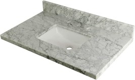 36&quot; X 22&quot; Carrara Marble Templeton Vanity Sink Top, Kingston Brass Kvpb3622M38. - £432.43 GBP