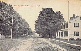 New London New Hampshire~Main Street SOUTH-DIRT Road Postcard - £7.25 GBP