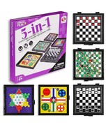 5 In 1 Small Magnetic Checkers Board Game Set Travel Game Road And Fligh... - £14.34 GBP