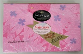 Vtg NIP Fieldcrest Perfection Percale Full Flat Sheet Pink Floral Frost Flowers - £50.60 GBP