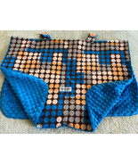 Carseat Canopy Boys Brown Orange White Blue Minky Fleece Car Seat Cover - $16.80 CAD