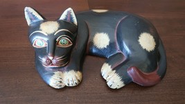 Antique 9.5&quot; Carved Wood Cat 9.5&quot; - £81.87 GBP