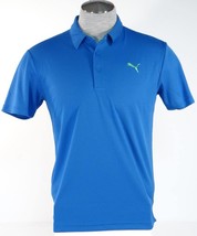 Puma Cell Moisture Wicking Blue Short Sleeve Athletic Polo Shirt Men's NWT - $49.99