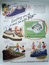 P-F Canvas Shoes Made by B.F. Goodrich Print Advertisement Art 1947 - £13.29 GBP