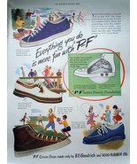 P-F Canvas Shoes Made by B.F. Goodrich Print Advertisement Art 1947 - £13.36 GBP