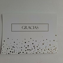 Muchas Gracias Thank You Cards Blank White and Gold 8 pack with envelope - £6.30 GBP