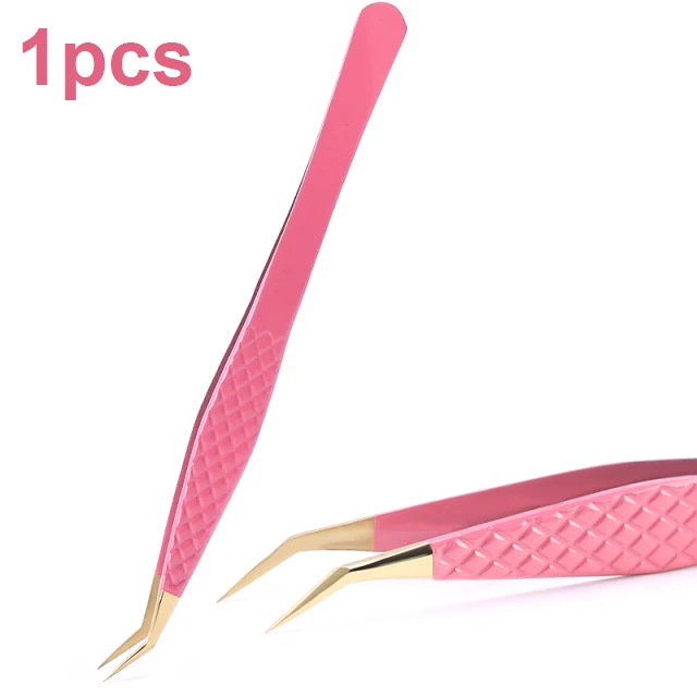  eyelash tweezers straight curved head fake eyelashes clips precision eyelash extension thumb200