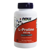 NOW Foods L-Proline 500 mg., 120 Vegetarian Capsules - £10.67 GBP