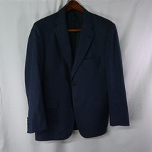 Cooper Savile Row Bespoke 46S Blue Wool 2Btn Mens Blazer Suit Jacket Sport Coat - £46.92 GBP