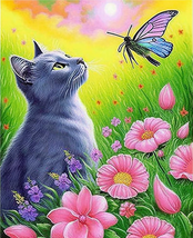 5D Diamond Painting Cat by Number Kits, Paint Art  Full Drill 30X40Cm（12X16Inch） - £9.63 GBP