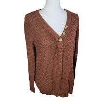 Maurices Cardigan Sweater Brown Buttons Womans Large Knit Layering Office - £14.03 GBP