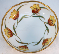Blakeman &amp; Henderson Limoges 3 Footed Bowl Detailed Tulip Flowers Signed... - £31.97 GBP