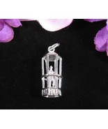 MAN IN GAZEBO Charm Pendant Vintage Silvertone Metal from Bermuda 1 1/8&quot; - $17.81