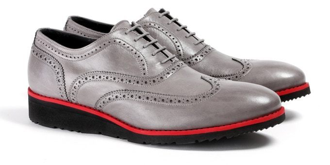 NEW Handmade Men's Gray Wing Tip Shoes, Men's Leather Lace Up Formal Shoes