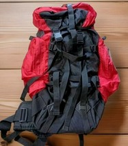 Vintage Marlboro Gear Red Black Camping Hiking Shoulder Backpack 16&quot;x24&quot; Large - $74.24