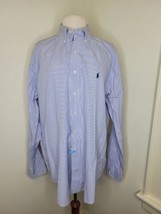 Men&#39;s Ralph Lauren button down Blake dress shirt large blue stripe - £11.62 GBP